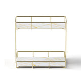Artiss 2X Bathroom Storage Rack 2 Tier Corner Organiser Gold Marble Look