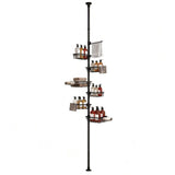 Artiss Tension Pole Shower Caddy Steel Corner Bathroom Shelf Black