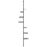 Artiss Tension Pole Shower Caddy Steel Corner Bathroom Shelf Black