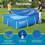 Bestway Pool Cover 264x174cm Rectangle Swimming Pool PE Shelter Fits 259x170cm Pools