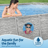 Bestway Swimming Pool 427x250x100cm Steel Frame Above Ground Pools Filter Pump Ladder 7250L