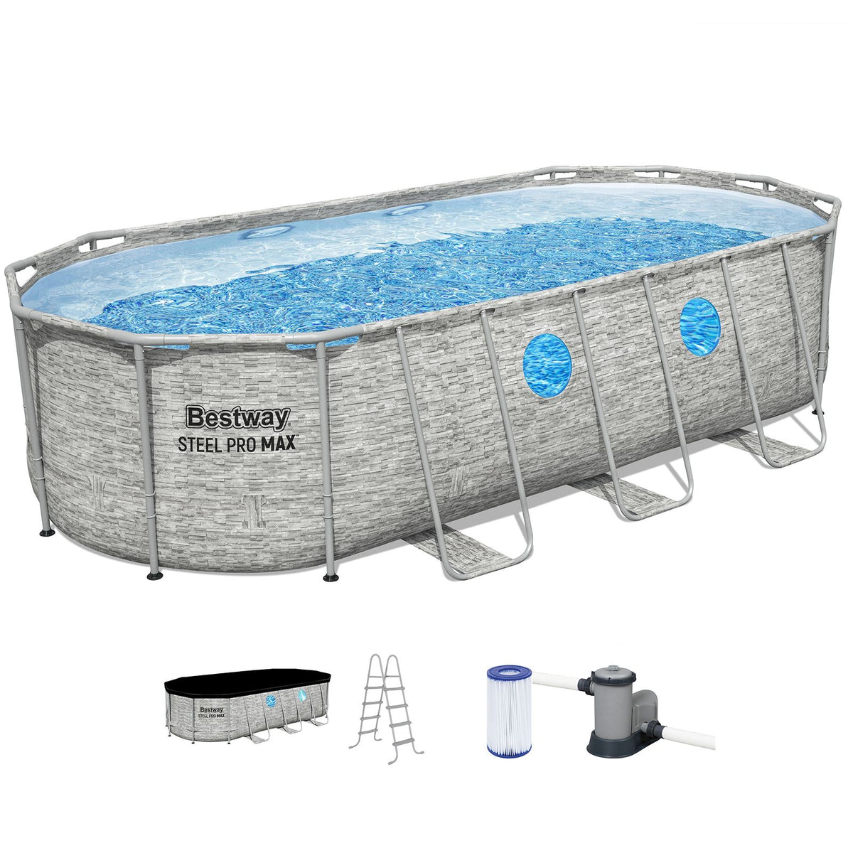 Bestway Swimming Pool 549x274x122cm Steel Frame Above Ground Pools Filter Pump Ladder 13430L