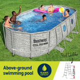 Bestway Swimming Pool 549x274x122cm Steel Frame Above Ground Pools Filter Pump Ladder 13430L