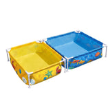 Bestway 2-in-1 Kids Pool and Sandpit Set 122cm/90cm Metal Frame Yellow Blue