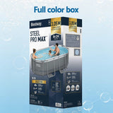 Bestway Swimming Pools 305cm x 200cm x 84cm Steel Above Ground Backyard Pool Set
