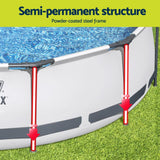 Bestway Swimming Pool 427x427x122cm Steel Frame Above Ground Pools Round Filter Pump Ladder