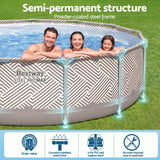 Bestway Swimming Pools 396cm x 107cm Steel Above Ground Canopy Backyard Pool Set White
