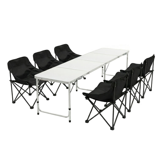 Weisshorn 7pc Camping Table Chair Set Outdoor Folding Aluminium Portable Picnic
