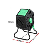 Gardeon Compost Bin 65L Composter Tumbler Rotating Outdoor With Sliding Door