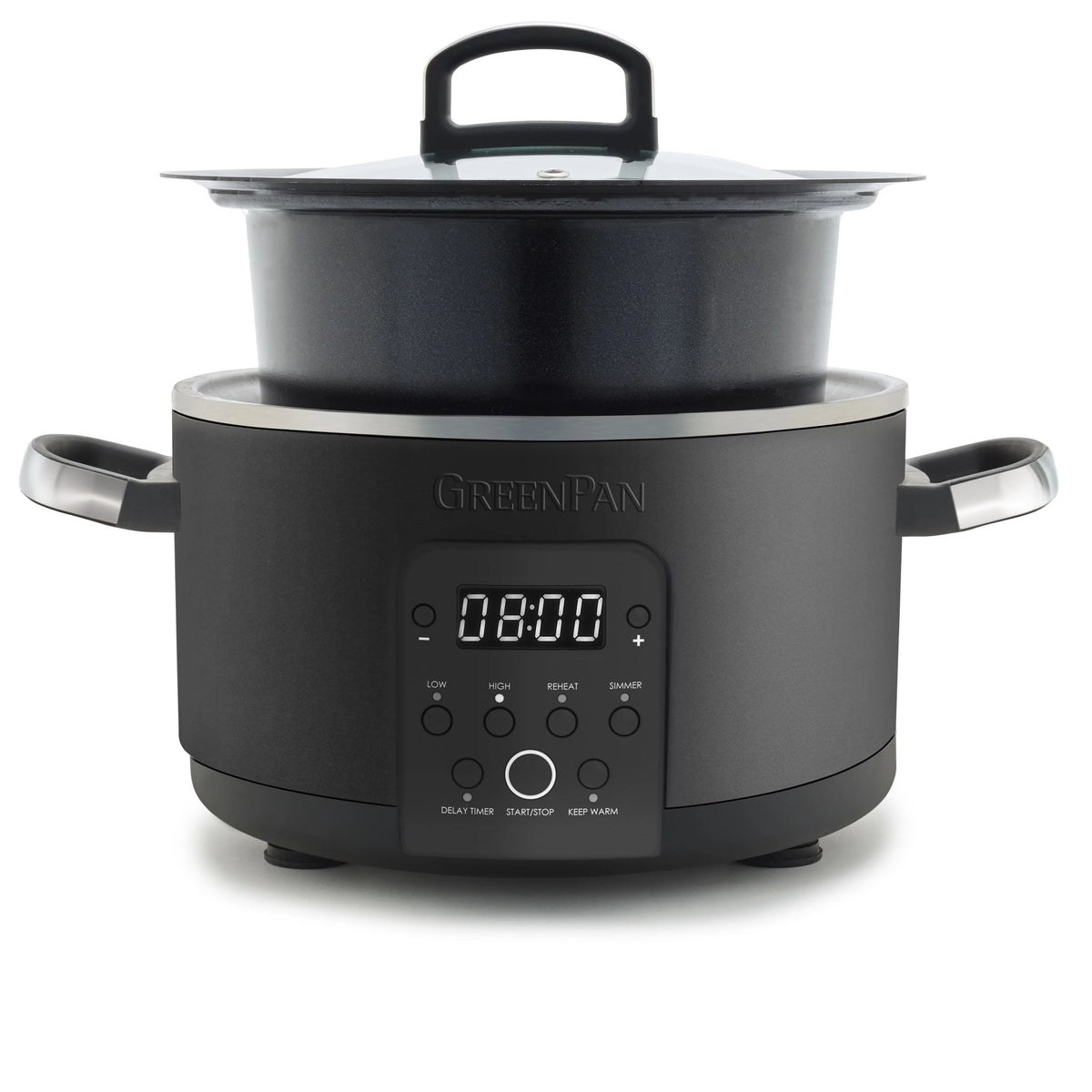 GREENPAN BISTRO CERAMIC NON-STICK 6 IN 1 SLOW COOKER 3.7L BLACK