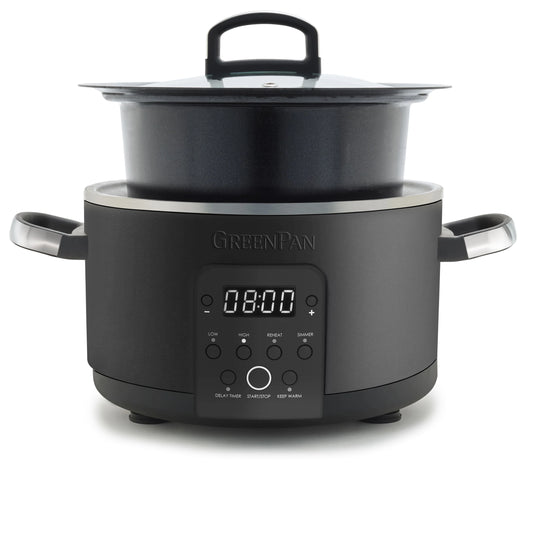 GREENPAN BISTRO CERAMIC NON-STICK 6 IN 1 SLOW COOKER 3.7L BLACK