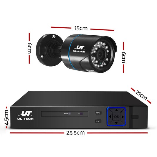 UL-TECH 1080P Security Camera System 4CH DVR with 2 CCTV Bullet Cameras