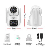 UL-Tech Wireless Security Camera Outdoor Indoor, 2.5K Dual Lens Pan Tilt, 4MP (2×2MP) IP Camera, Motion Detection, Auto-Tracking, Colour Night Vision, 2.4G WiFi, Two-Way Audio, Pet Baby Surveillance