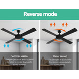 Devanti 52'' Ceiling Fan DC Motor 4 Blades w/Remote - Black