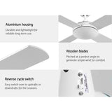 Devanti 52'' Ceiling Fan DC Motor 4 Blades w/Remote - White