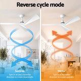Devanti 52" Ceiling Fan Modern Minimalism 3 Blades 6 Speeds DC Motor Remote