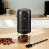 Devanti Electric Coffee Grinder USB-C Rechargeable Portable Coffee Bean Grinder with 40 Precise Grind Settings | Automatic Spice Nut Pepper Grinder Mill with Cleaning Brush & Ground Coffee Container for Home Office Camping Travel, Black