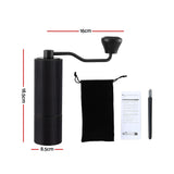 Devanti Manual Coffee Grinder with 24 Adjustable Settings | Hand Coffee Bean Burr Mill for Espresso French Press | Portable Stainless Steel Quiet Grinder with Storage Bag for Travel Camping, Black