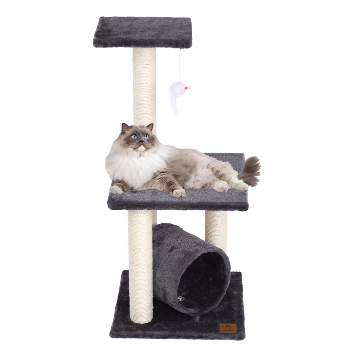 CHARLIE'S Lite Three Tier Cat Tree Scratching Post Charcoal