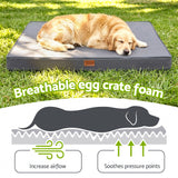 i.Pet Dog Bed XL Water-resistant Egg Crate Foam Orthopedic Pet Mat Grey