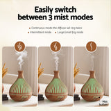 Devanti Ultrasonic Aroma Diffuser Aromatherapy 400ml LED Lights Iron Humidifier Forest Light wood grain
