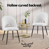 1 Set of 2 Artiss Dining Chair Boucle Sherpa