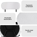 Artiss Dining Chairs Set of 2 Sherpa Boucle White