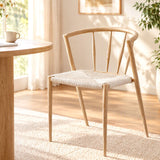 Artiss Dining Chairs x1, Leisure Accent Chair for Living Room & Balcony Woven Seat Spindle Back