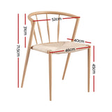 Artiss Dining Chairs x1, Leisure Accent Chair for Living Room & Balcony Woven Seat Spindle Back