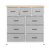 Artiss Chest of 9 Drawers Storage Dresser Tallboy Light Grey
