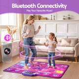 Keezi Double Player Dance Mat for Kid Rechargeable Electronic Dance Game Pad with Bluetooth, 4 Modes