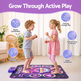 Keezi Dance Mat Toy for Kids Age 3-12 Electronic Dance Pad with Bluetooth 4 Game Modes Purple