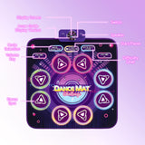Keezi Dance Mat Toy for Kids Age 3-12 Electronic Dance Pad with Bluetooth 4 Game Modes Purple