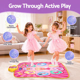 Keezi Dance Mat for Kids Age 3-12 Electronic Dance Game Pad Toy with 3 Game Modes, Pink