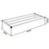 Giantz 122x51cm Aluminum Dunnage Rack Heavy Duty Kitchen Storage Platform