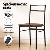 Artiss Dining Table and Chairs Set 5pcs with Extendable 60-120cm Drop-Leaf Table Brown