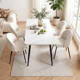 1 Artiss Dining Table and 4 Chairs Set White Marble Style