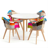1 Artiss Dining Table and 4 Mid Century Chairs Set White