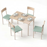 Artiss Dining Table and Chairs Set of 5 Compact Kitchen Furniture Natural Light Green