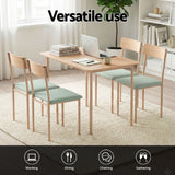 Artiss Dining Table and Chairs Set of 5 Compact Kitchen Furniture Natural Light Green