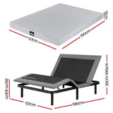 Artiss Double Bed Frame and Giselle Bedding Double Memory Foam Mattress Set, Electric Bed Base with Zero Gravity & 7 Zone Cooling Comfort for Back Pain Relief, Black & Grey,15cm Thickness