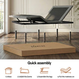 Artiss Double size bed frame & Giselle Bedding Double Mattress Combo, adjustable bed Base for Snoring Relief, Independent Head Foot Incline, Wireless Remote, Black,20cm Thickness
