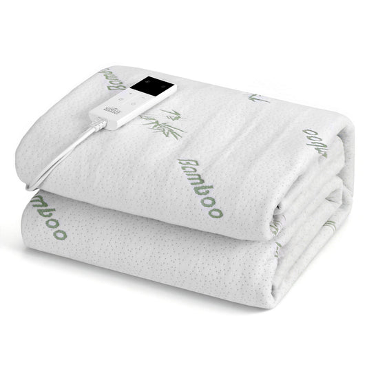 Giselle Electric Blanket Bamboo Fabric King Single Fitted Heated Pad Underlay Washable Winter