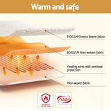 Giselle Electric Blanket LED Remote Sherpa Fleece Underlay Fully Fitted Machine Washable King Single