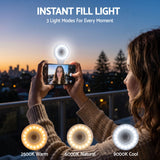 Devanti Magnetic Selfie Light Foldable LED Ring Fill Phone Light CRI95 White