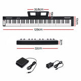 Alpha 88 Key Quad Folding Electronic Keyboard Digital Piano Portable MIDI Bluetooth Black