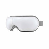 Livemor Eye Massager with Heat & Vibration | 180° Foldable Electric Eye Heat Mask with Bluetooth Music for Fatigue Relief | Rechargeable 3D Wrap-Around Temple Massager, White