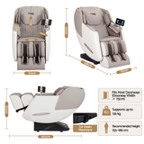 Livemor Elite 4D Massage Chair Recliner, SL Track Zero Gravity & Heat Auto Body Scan, 12 Auto Programs, 3 Zero-G Positions, Foot Rollers, Airbag Compression, Bluetooth Speaker, Wireless Charging