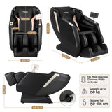Livemor Flex Massage Chair Full Body with Heat Zero Gravity Recliner, 24 Airbags, Foot Massage, 6 Auto Programs, Voice Control, Bluetooth Speakers, Screen Control, Extendable Footrest