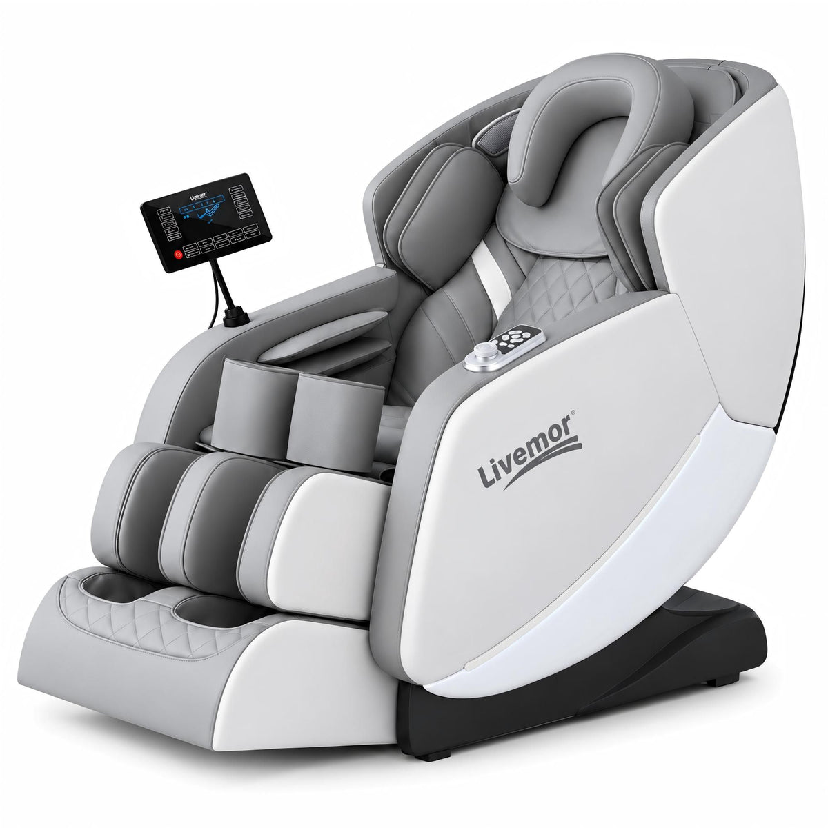 Livemor FLEX Full Body Massage Chair, Zero Gravity, Airbags, Recliner, Dual-Zone Waist & Calf Heat, 5 Auto Programs, 15cm Leg Extension for Different Height, Voice Control, Bluetooth Speakers
